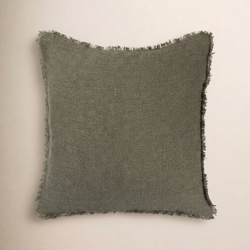 Coussin intérieur / extérieur Tarbett, Olive texturée, Carré
