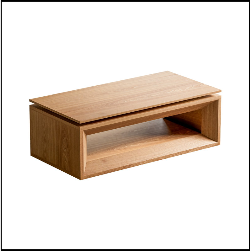 Plateau relevable avec rangement et hauteur réglable, Natural Wood