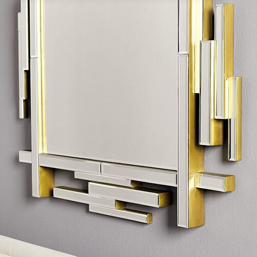 Edith Flat Metal Wall Mirror, Bronze