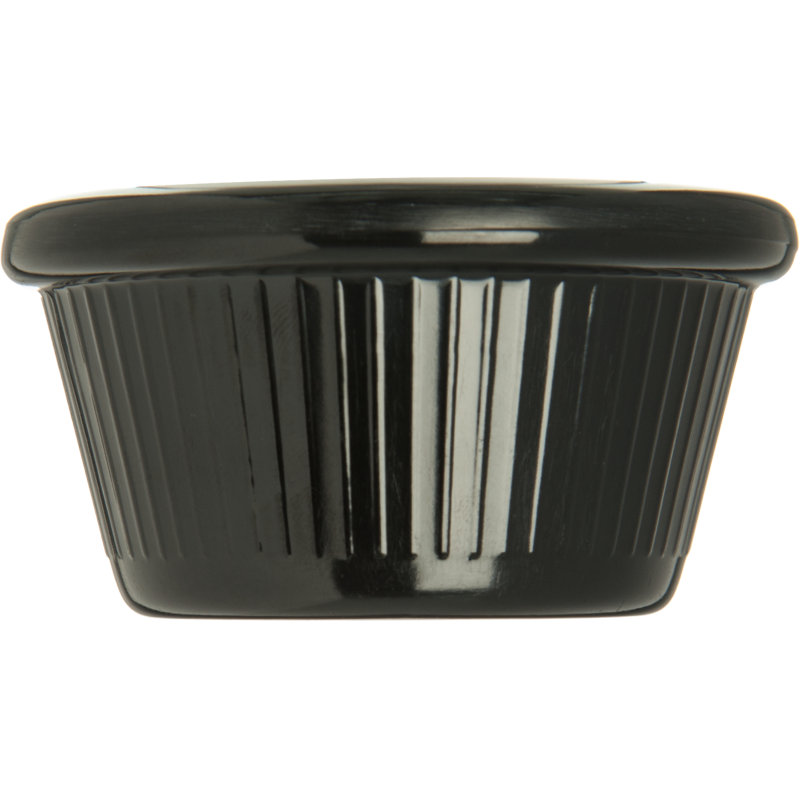 Melamine Fluted Sauce Ramekin, 2 oz, Black