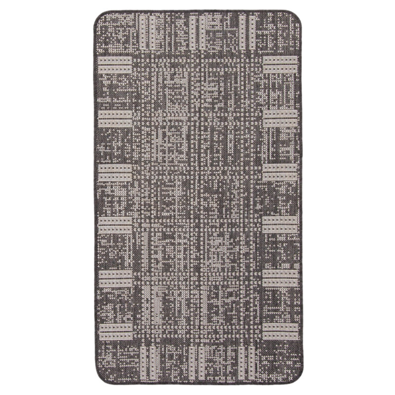 Tapis noir intérieur / extérieur Bralon, Rectangle 3 pi 3 po x 4 pi 7 po