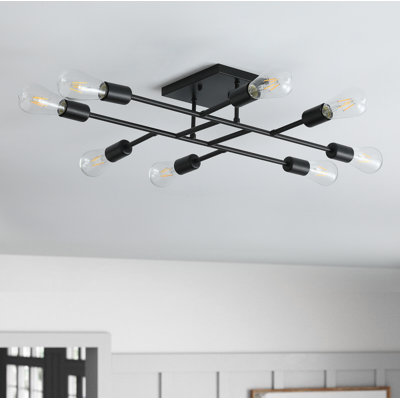 Plafonnier semi-encastré linéaire moderne 8 lumières Spoutnik