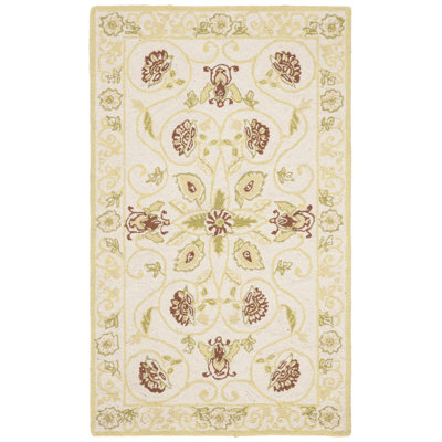 Horsten Hand Hooked Wool Pile Floral Rug