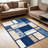 Blue and Beige Geometric Blocks carpet-easy to clean, machine-washable, soft and comfortable; suitable for door mats, kitchens, living rooms, bedrooms, corridors, and laundry areas. Easy to clean, durable carpet for home decoration.-128973705