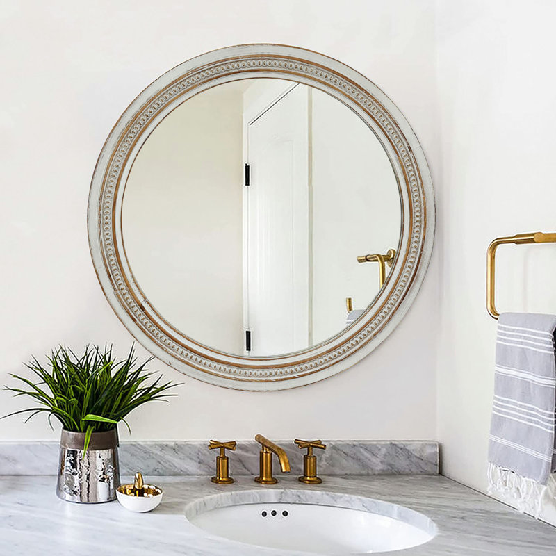 Miroir mural rétro avec cadre vieilli vintage 23,62 po
