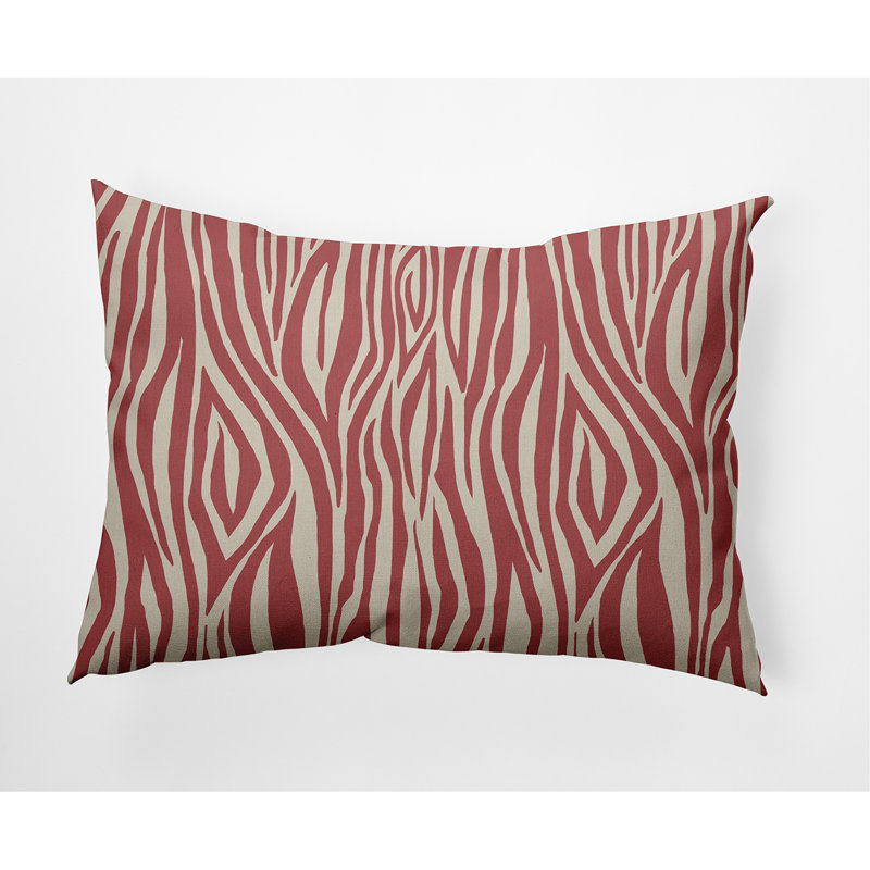 Animal Print Outdoor Reversible Throw Pillow, Coral