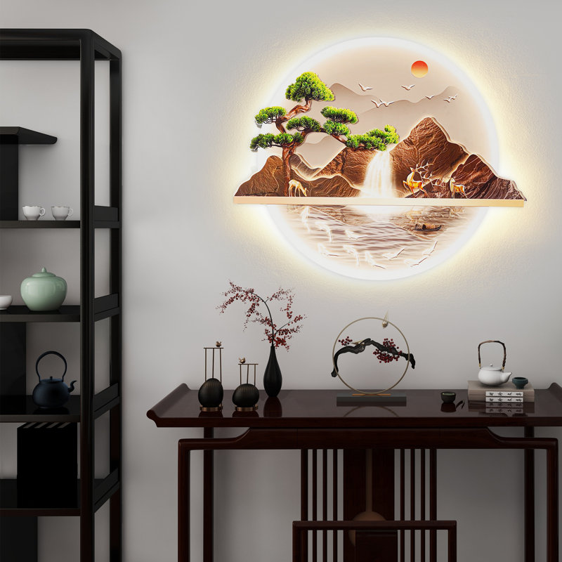 Décoration murale avec lumière DEL et télécommande pour le bureau de la chambre à coucher