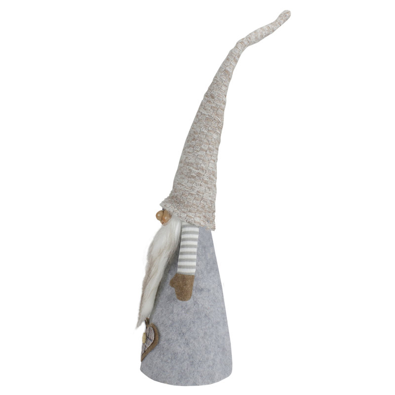 Gnome de Noël 21 po gris et beige
