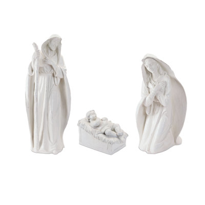 Glittered Holy Family Figurines (Set of 3)