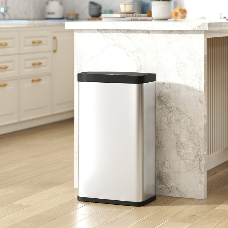 Motion Sensor, Manual Lift Kitchen Trash Can - 45L, Silver