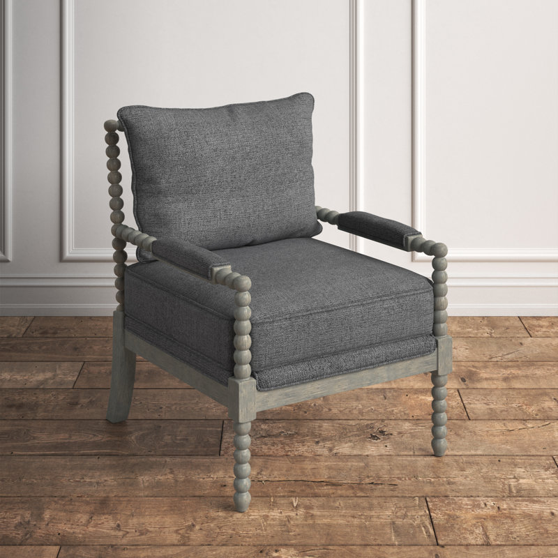 Timmey Upholstered Armchair, Charcoal Fabric