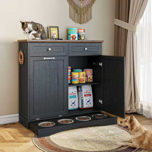 39.7"W Dual Doors Dog Food Storage Cabinet