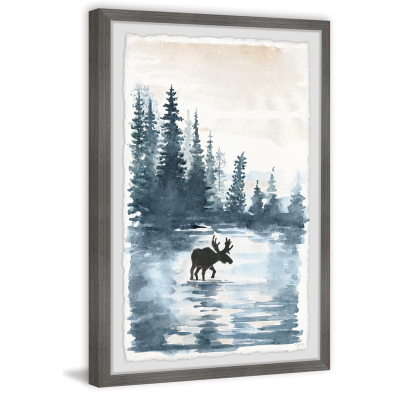 Crossing The Lake by Eyre Tarney - Single Picture Frame Painting, 30cm H x 20cm W x 3.81cm D