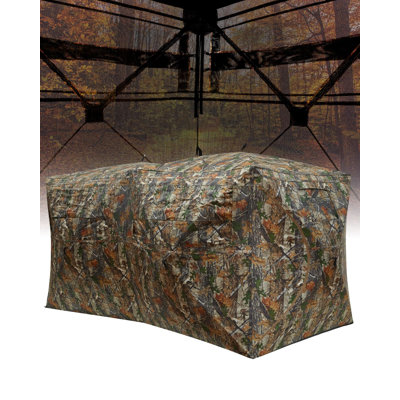 Hunting Blind 270 Degree See Through for Deer and Turkey Hunting, Portable Pop Up, Waterproof Camouflage with Windows, Silent Door and Carrying Bag