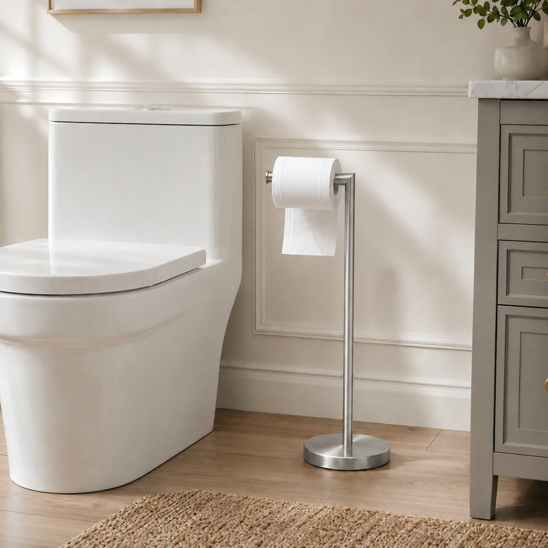 Porte-papier hygiénique sur pied Minimalist, Nickel brossé