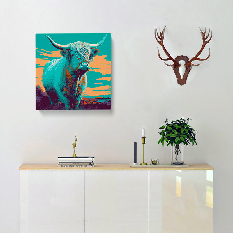 Highland Cow Pop Art - Wrapped Canvas