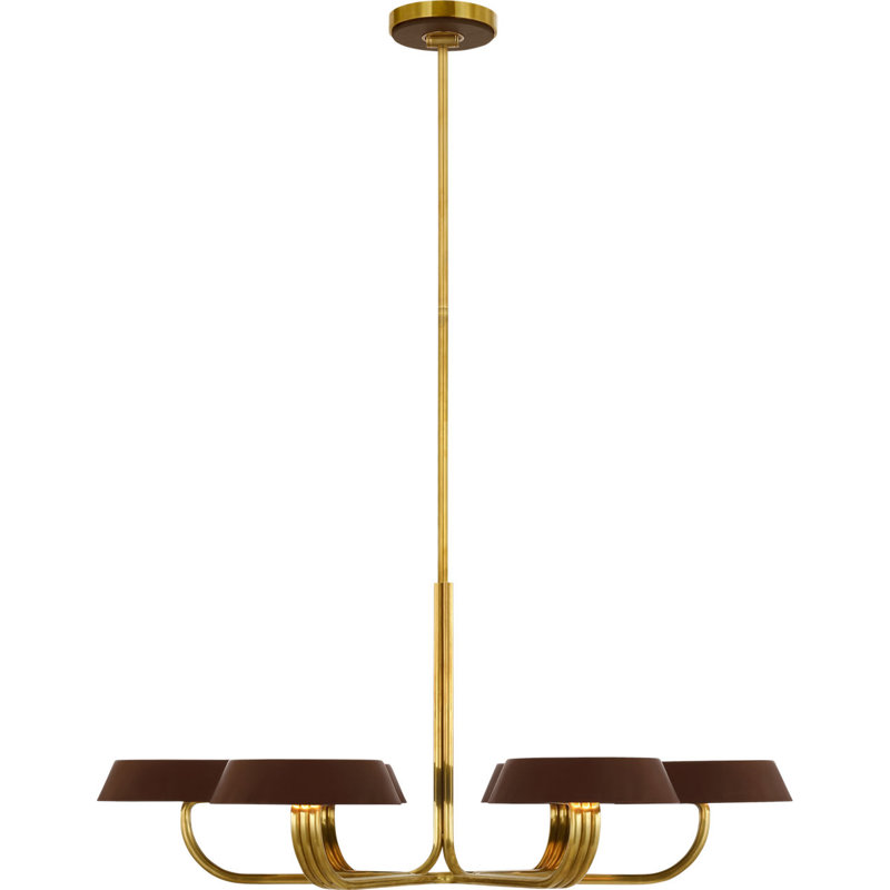 Hudson St. 37" Chandelier, Natural Brass, Carob