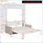 Grand lit escamotable mural avec canapé convertible - Finition blanche moderne