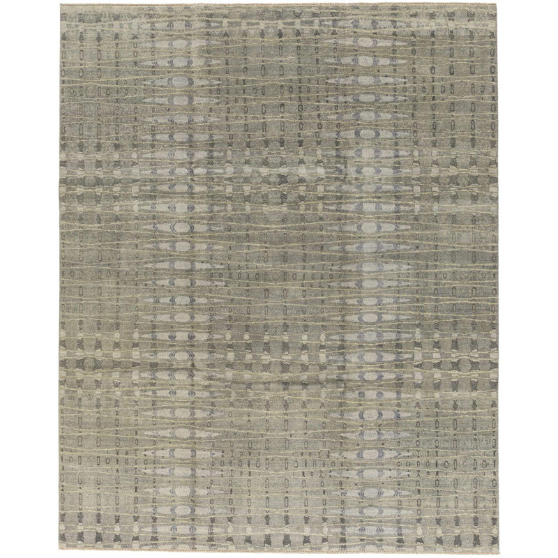 Crescendo Wool Geometric Area Rug in Beige/Gray/Nature, Rectangle 8' x 10'