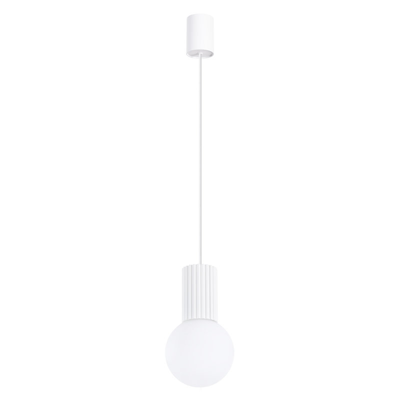 Bernis 1 - Light Brushed Nickel Pendant, White