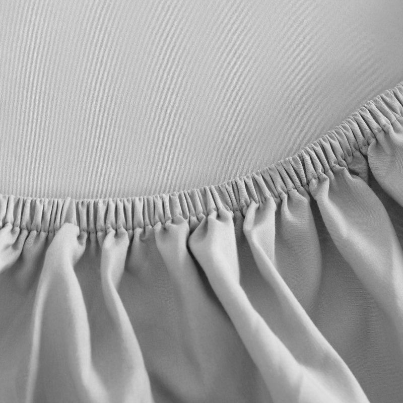Fitted Bed Sheet Only, 1800 Brushed Microfiber Deep Pocket Fitted Sheet - NTBAY, Full Fitted Sheet, Light Gray
