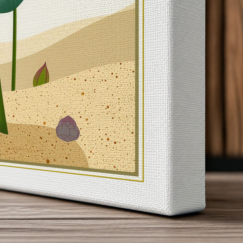 Desert Lotus Botanical - Wrapped Canvas, 30x20 - 76.2 x 50.8 cm, White Border