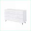 Commodes, commode blanche moderne à 6 tiroirs avec tête de lit Base | Blanc | Bois synthétique