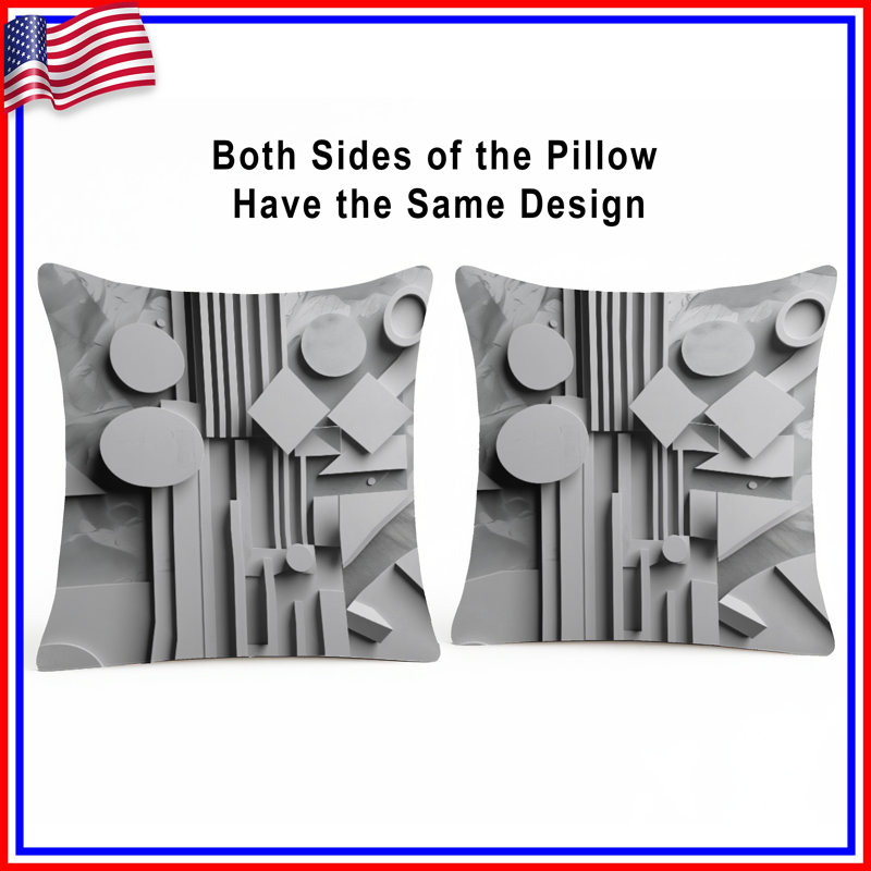 Geometric Shapes Composition Double Sided Throw Pillows, 18 x 18 inches