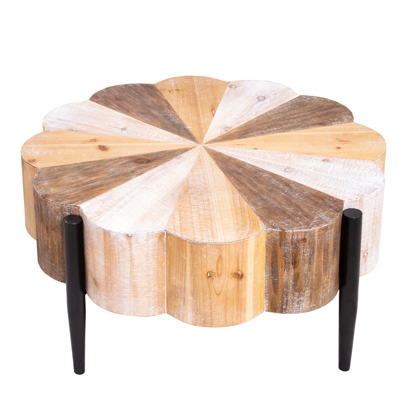 Table basse rustique en bois manufacturé en bois manufacturé avec pieds en métal | Idée de cadeau