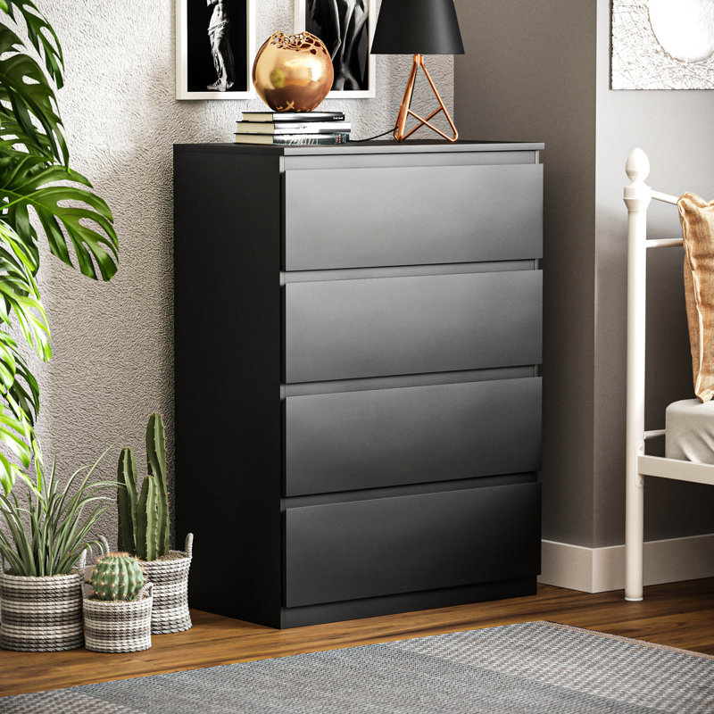 Cunha 4 Drawer 70Cm W Chest, Black