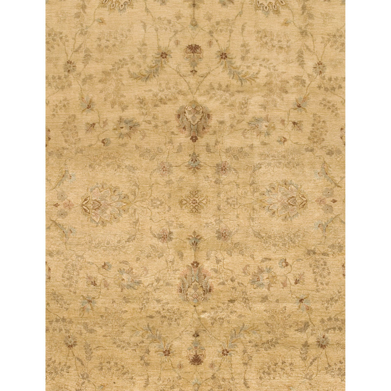 Wool Oriental Area Rug in Camel/Light Green, Rectangle 15' x 20'