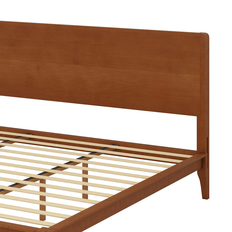 Lit plateforme en bois de bambou, Brun