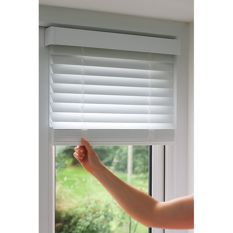 Cordless Faux Wood Blind 35"W X 60"L, 35"W x 60"L