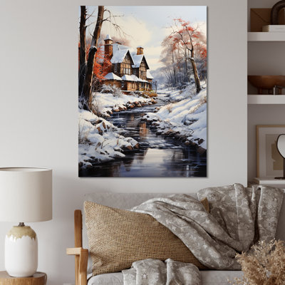 «Beliziare White Brown Milling In The Winter», reproduction sur toile