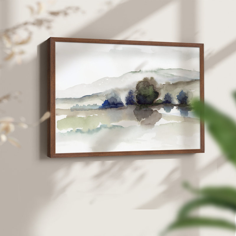«Morning Morning II» - Reproduction encadrée - Restickable, H 8 po x l 10 po, Noyer