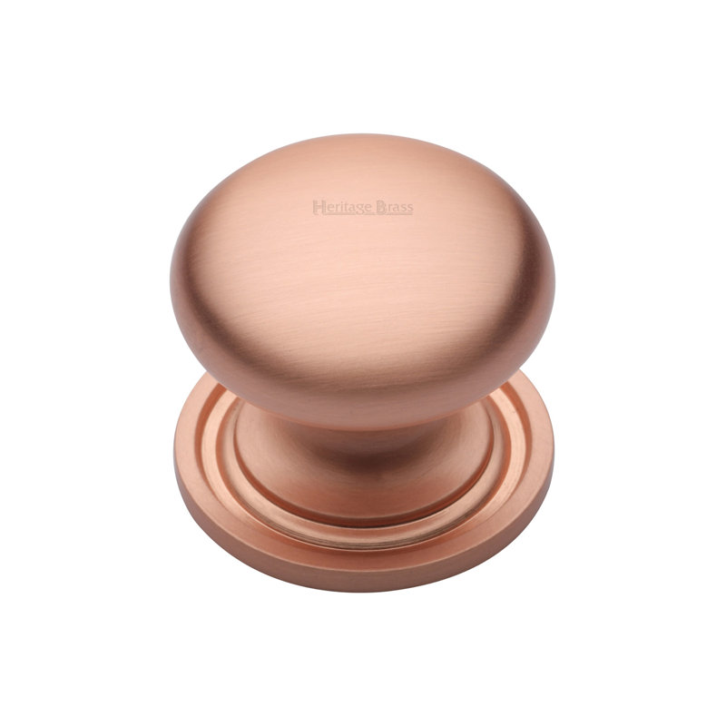 Heritage Brass Heritage Cabinet Knob Round Design, 2.3cm H x 2.5cm W x 2.5cm D, Satin Rose Gold
