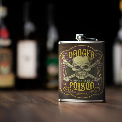 Flacon de hanche en acier inoxydable toxique de qualité danger witchs