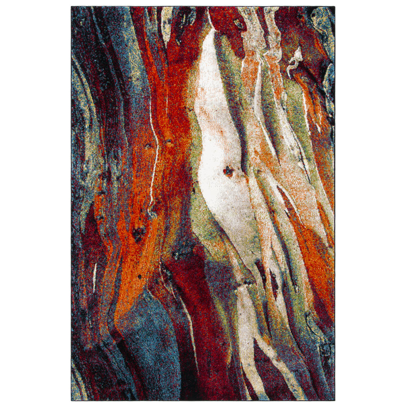 Dowlen Performance Abstract Rug, Rectangle 5 pi 3 po x 7 pi 6 po