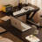 Household corner L-shaped solid wood black study desk and writing desk-1471131471-1471131469