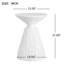 Table d'appoint d'extérieur en marbre blanc texturé MGO