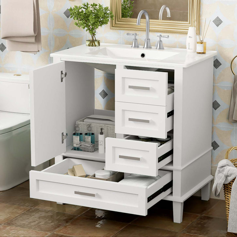 Ensemble de meuble-lavabo moderne avec meuble-lavabo et meuble-lavabo moderne, Blanc