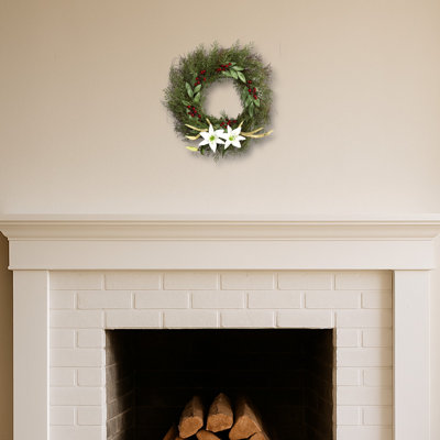 Cedar Antlers Lily and Ruscus with Berries Wreath
