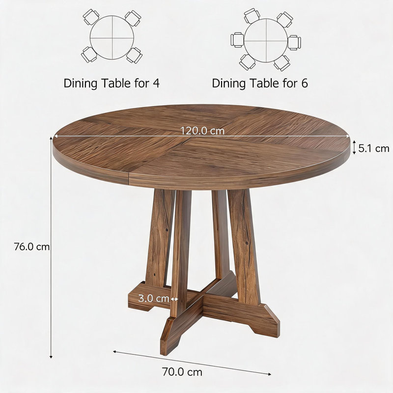 Dining Table with Wood Base