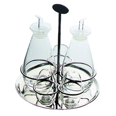 5 Pc. Cruet and Salt Cellar Set; Grand Hotel H: 8-1/4", 2 x 10-1/8 oz. + 3 x 2-3/4 oz.