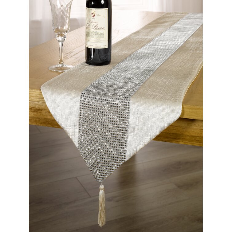 Adrie Rectangle Striped Polyester Table Runner