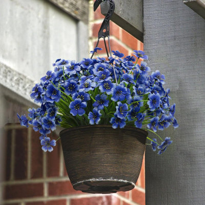 30 Bundles Artificial Outdoor UV Resistant Flowers No Fade Fake Outside Flowers Plastic Greenery Faux Shrubs Garden Porch Window Box Home Decoration