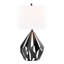 Lampe de table Geome Tri 28 po en métal noir mat avec abat-jour en lin blanc de Grandview Gallery - ensemble de 2