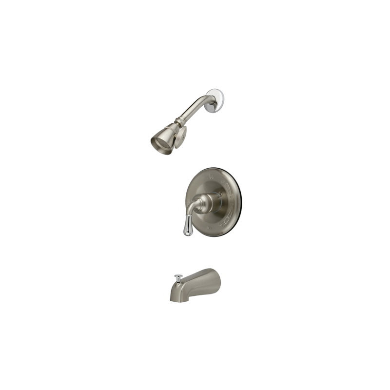 Volume Control Faucet Shower Faucet Trim Only, Satin Nickel / Chrome