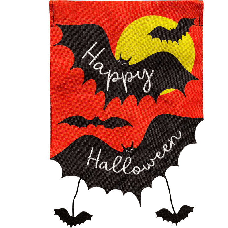 Drapeau de jardin «Happy Halloween Bats»
