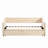 Upholstered Tufted Daybed With Armrests And Pop Up Trundle-1018309705